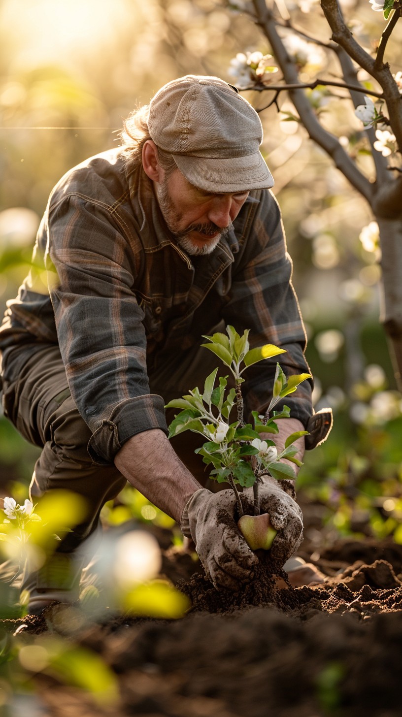 Free Gardener Planting Tree Image - Gardening, Elderly, Sunset ...