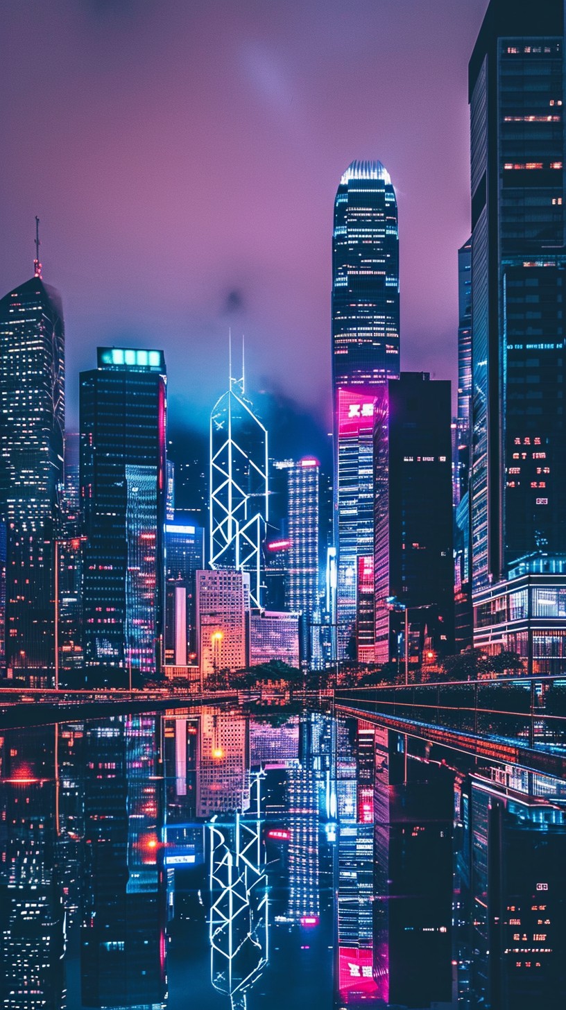Free Cityscape Night Glow Image - City, Night, Neon | Download at StockCake