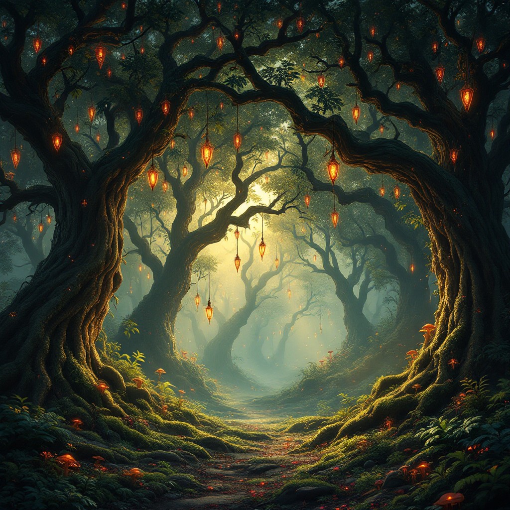 Free Enchanted Glowing Trees Image - Enchanted, Forest, Magical ...