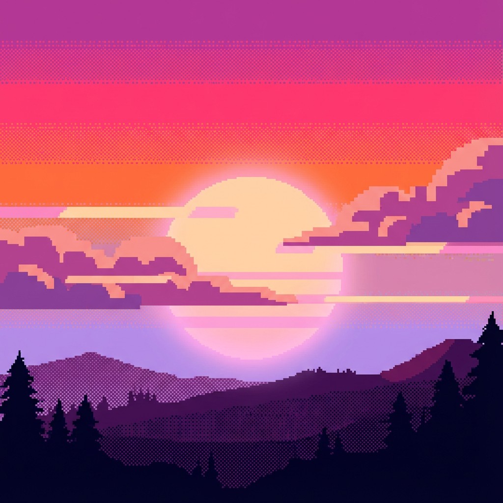 Free Pixel Sunrise Dreams Image - Sunrise, Sunset, Pixel | Download at ...
