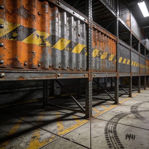 Industrial warehouse texture featuring rusty orange metal surfaces ...