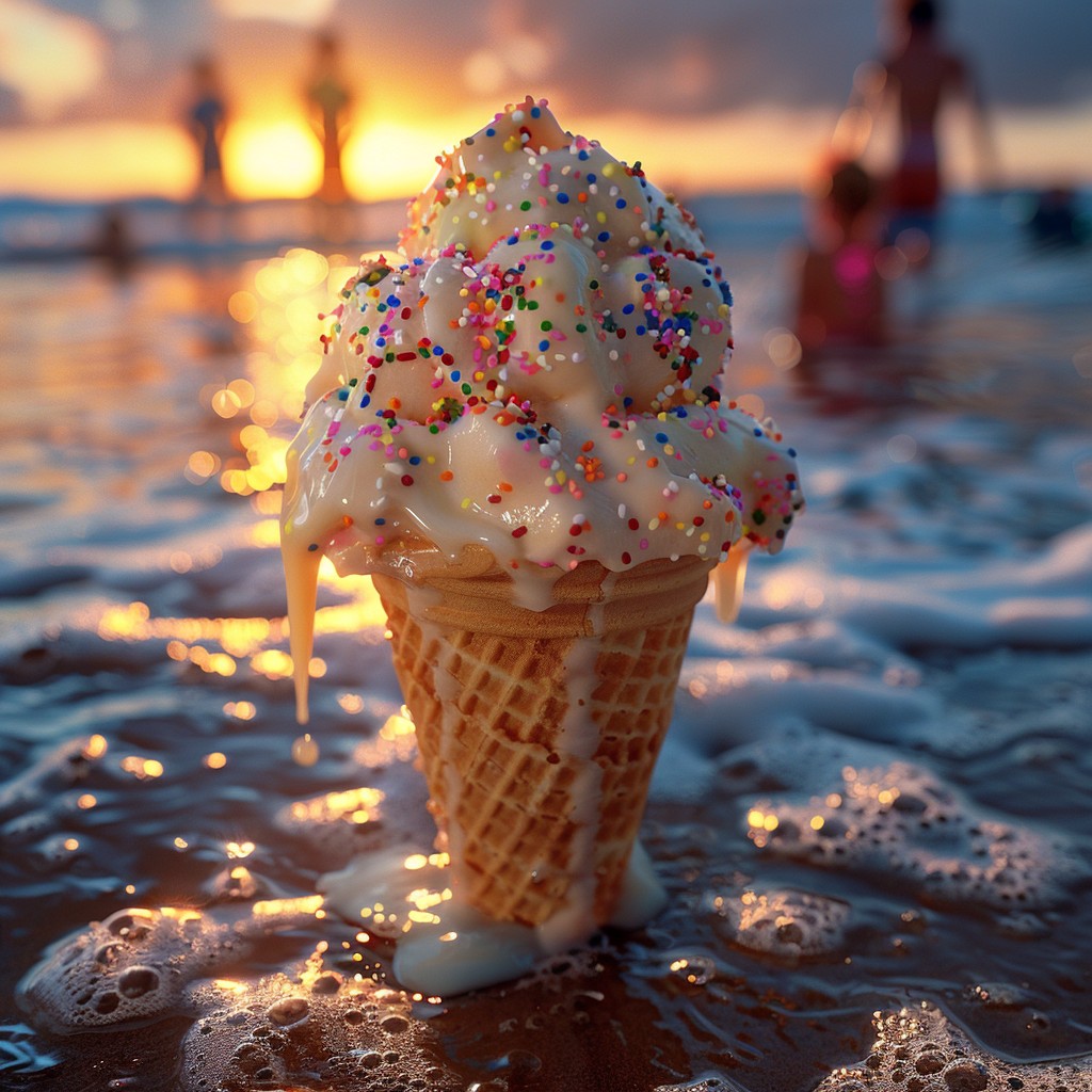 Free Melting ice cream Image - Sunset, Beach, Ice Cream | Download at ...