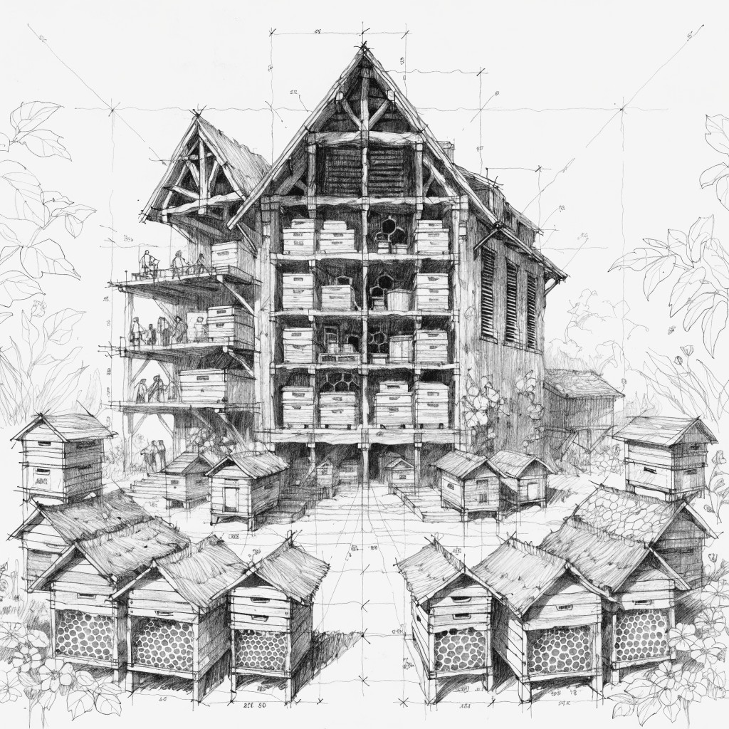 Free Beehive Architectural Sketch Image - Agriculture, Apiary ...