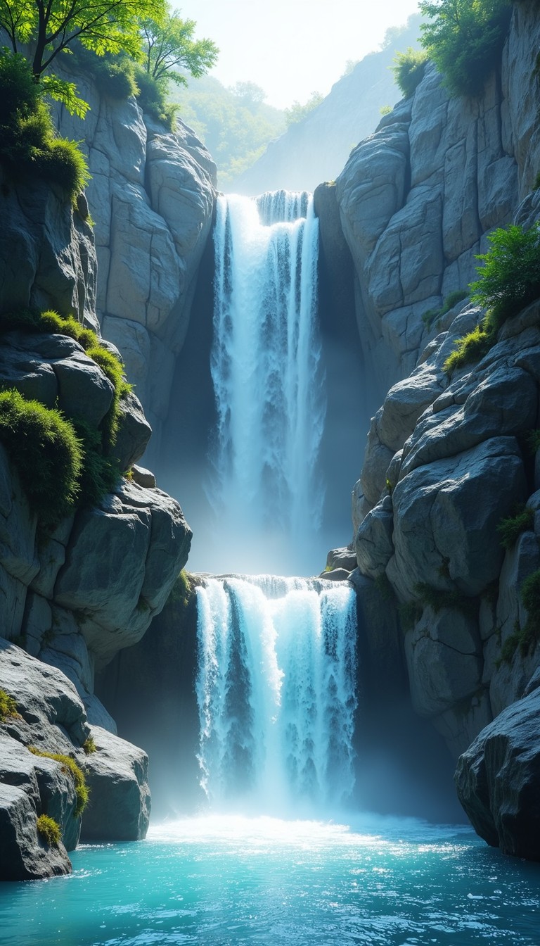 Free Minimalist Azure Falls Image - Waterfall, Cascade, Azure ...