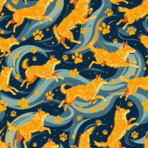 Free Playful Dancing Dogs Image - Dogs, Pattern, Golden | Download at ...
