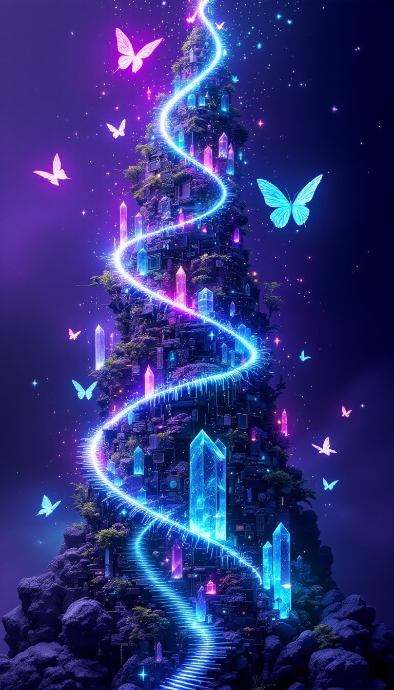 Free Magical Crystal Pathway Image - Crystal, Butterfly, Spiral ...