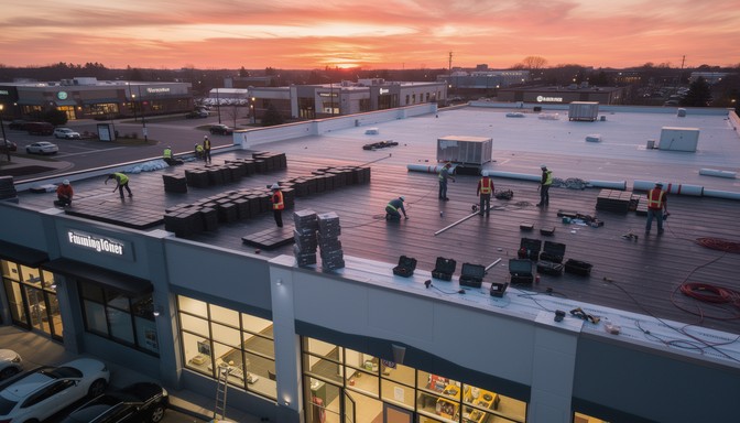 Free Workers on rooftop Image - Sunset, Roofing, Construction ...
