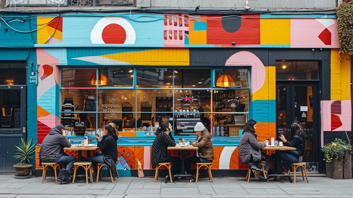 Free Colorful Cafe Exterior Image | Download at StockCake