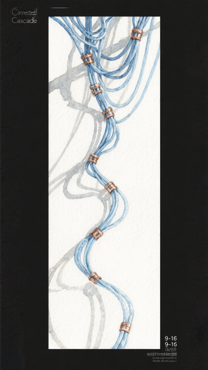 Free Flowing Cable Cascade Image - Watercolor, Cables, Blue | Download ...