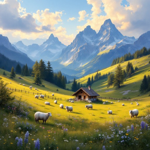Free Alpine Pastoral Serenity Image - Alpine, Sheep, Mountains ...