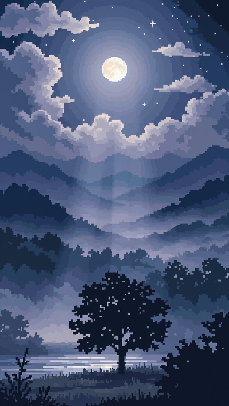 Free Moonlit Pixel Serenity Image - Moonlit, Ethereal, Pixel | Download ...