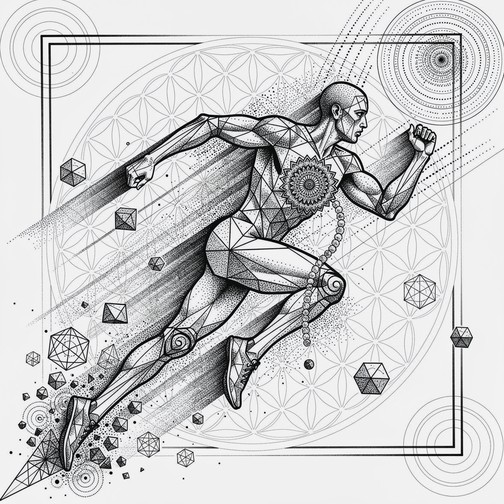 Running Geometrico Free Geometric Runner Energy Image - Sprinter, Runner, Athlete ...