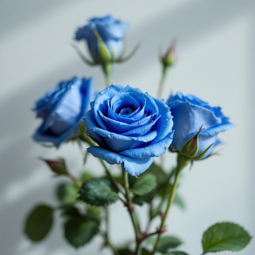 Free Dewy Blue Roses Image - Roses, Blue, Droplets | Download at StockCake