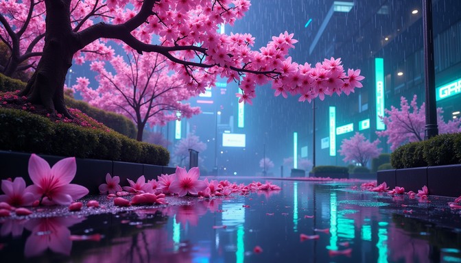 Free Neon Cherry Dreamscape Image | Download at StockCake