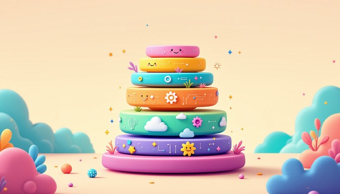 Free Rainbow Tech Stack Image - Technology, Illustration, Educational ...