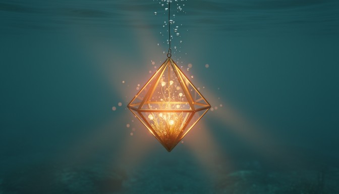 Free Underwater Glowing Lantern Image - Underwater, Lantern, Geometric ...
