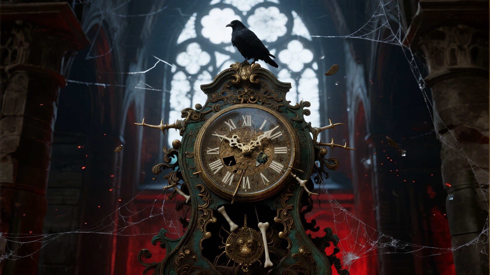 Timer Design Goth Free Time's Gothic Guardian Image - Gothic, Clock, Raven | Download at ...