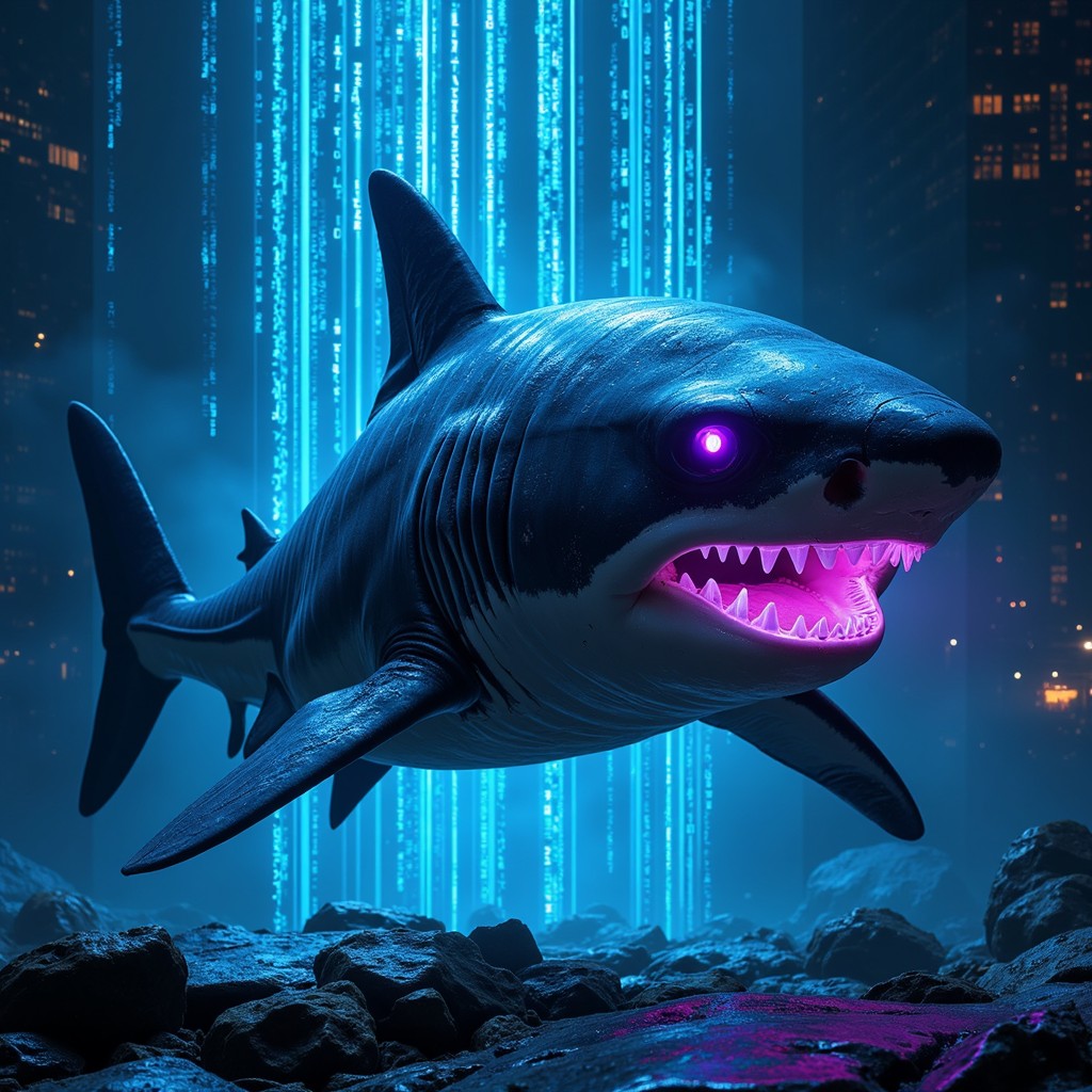 Free Neon Digital Predator Image - Shark, Cyberpunk, Neon | Download at ...