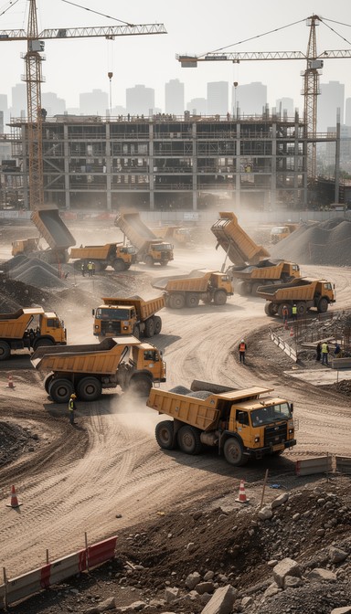 Free Massive Construction Fleet Image - Construction, Trucks, Cranes ...