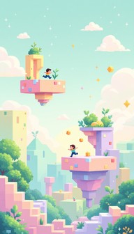 Free Pixel Paradise Platforms Image - Pixel, Geometric, Rainbow ...