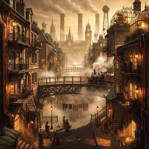 Free Steampunk City Life Image - Steampunk, Victorian, Cityscape ...