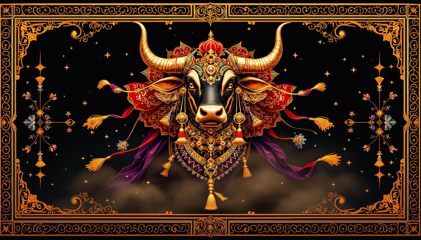 Free Mystical Bull Portrait Image - Bull, Golden, Ornate | Download at ...
