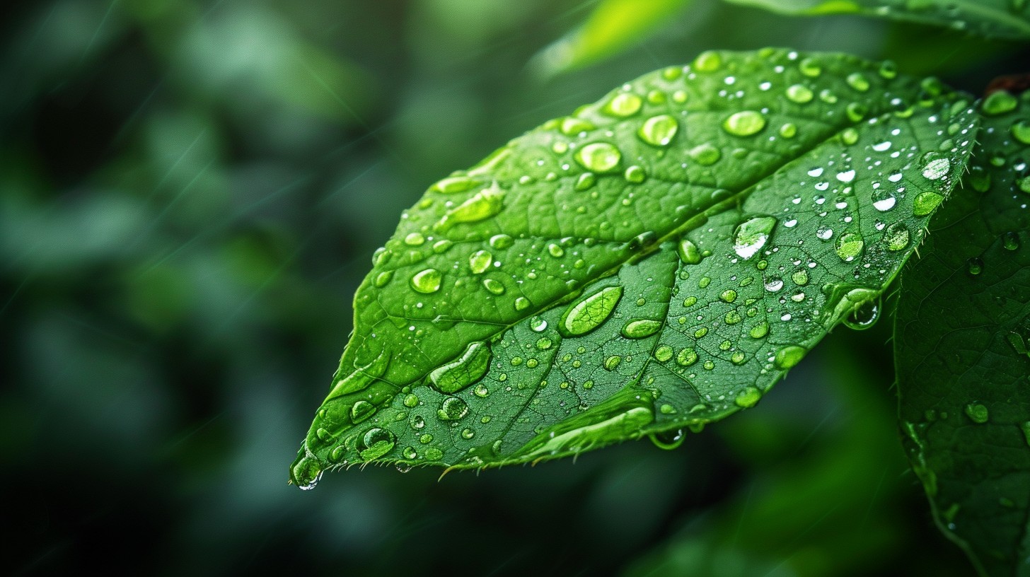 Free Leafy Rain Drops Image - Green, Leaf, Water | Download at StockCake
