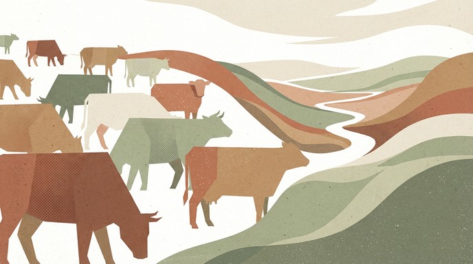 Free Geometric Cattle Landscape Image - Geometric, Cattle, Abstract ...