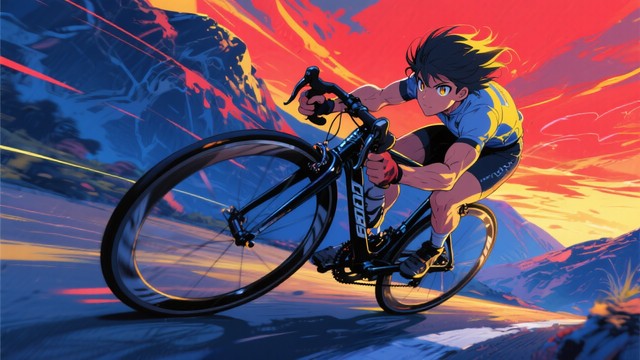 Cycle Rider Anime Free Dynamic Anime Cyclist Image | Download at StockCake