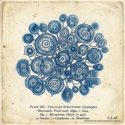 Ancient Cellular Design Free Vintage Cell Blueprint Image - Vintage, Scientific, Illustration ...