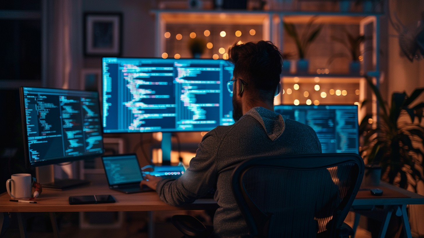 Free Tech Workstation Glow Image - Technology, Programmer, Computers ...