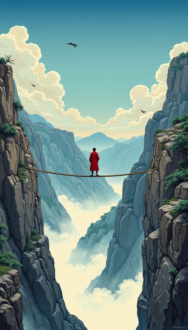 Free Crimson Rope Walker Image - Tightrope, Daredevil, Chasm | Download ...