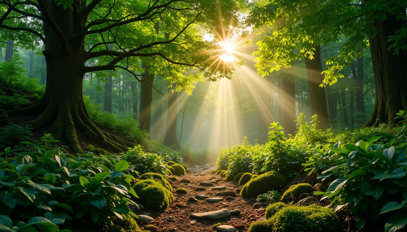 Free Enchanted Forest Path Image - Forest, Sunbeams, Path | Download at ...