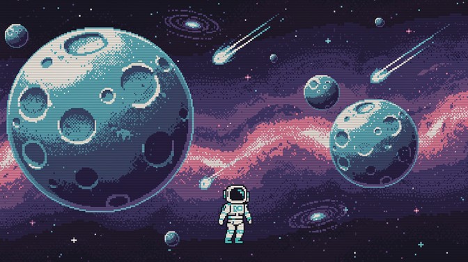 Free Pixelated Space Explorer Image - Astronaut, Pixel, Space ...