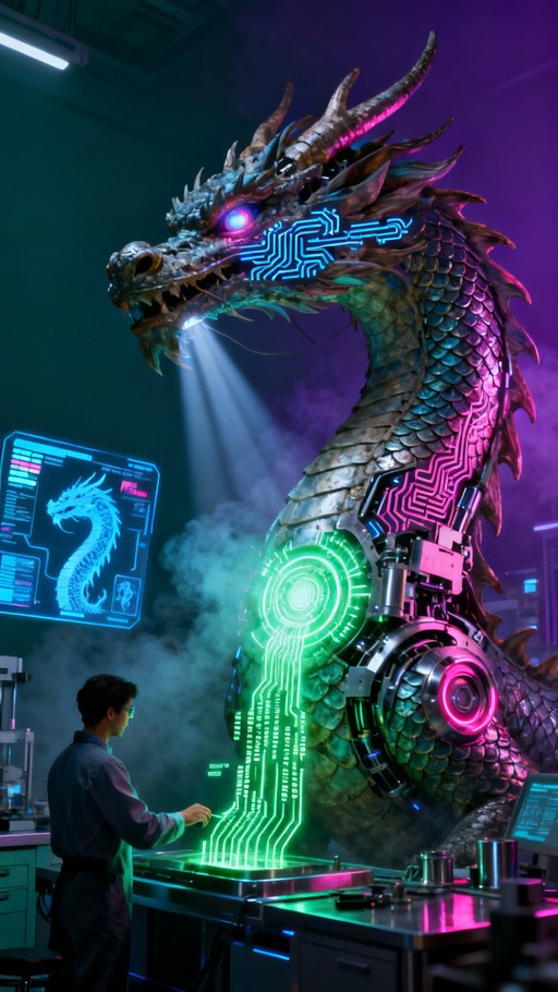 Free Dragon Digital Resurrection Image - Dragon, Cyberpunk, Futuristic ...
