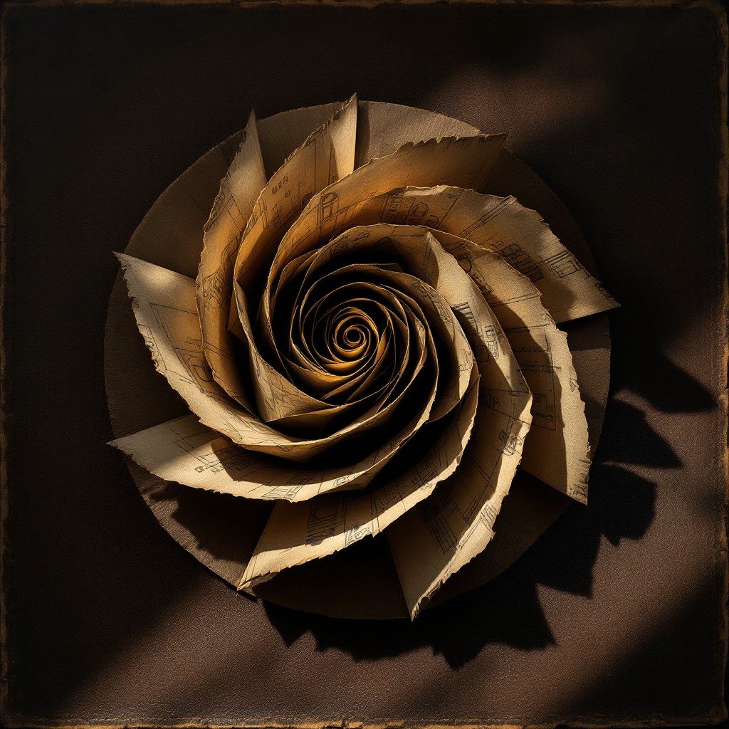Free Golden Spiral Rose Image - Spiral, Geometric, Sepia | Download at ...