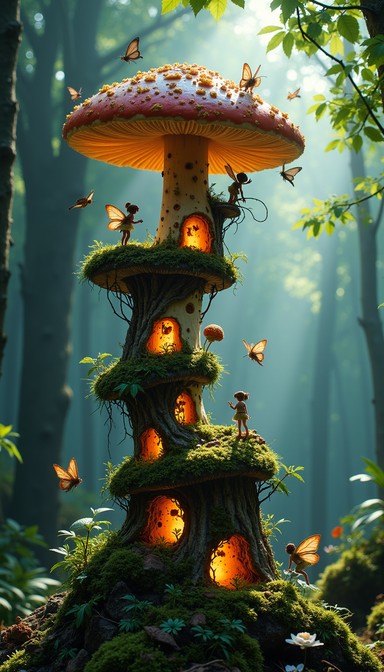 Free Enchanted Forest Scene Image - Fairy, Forest, Mushroom | Download ...