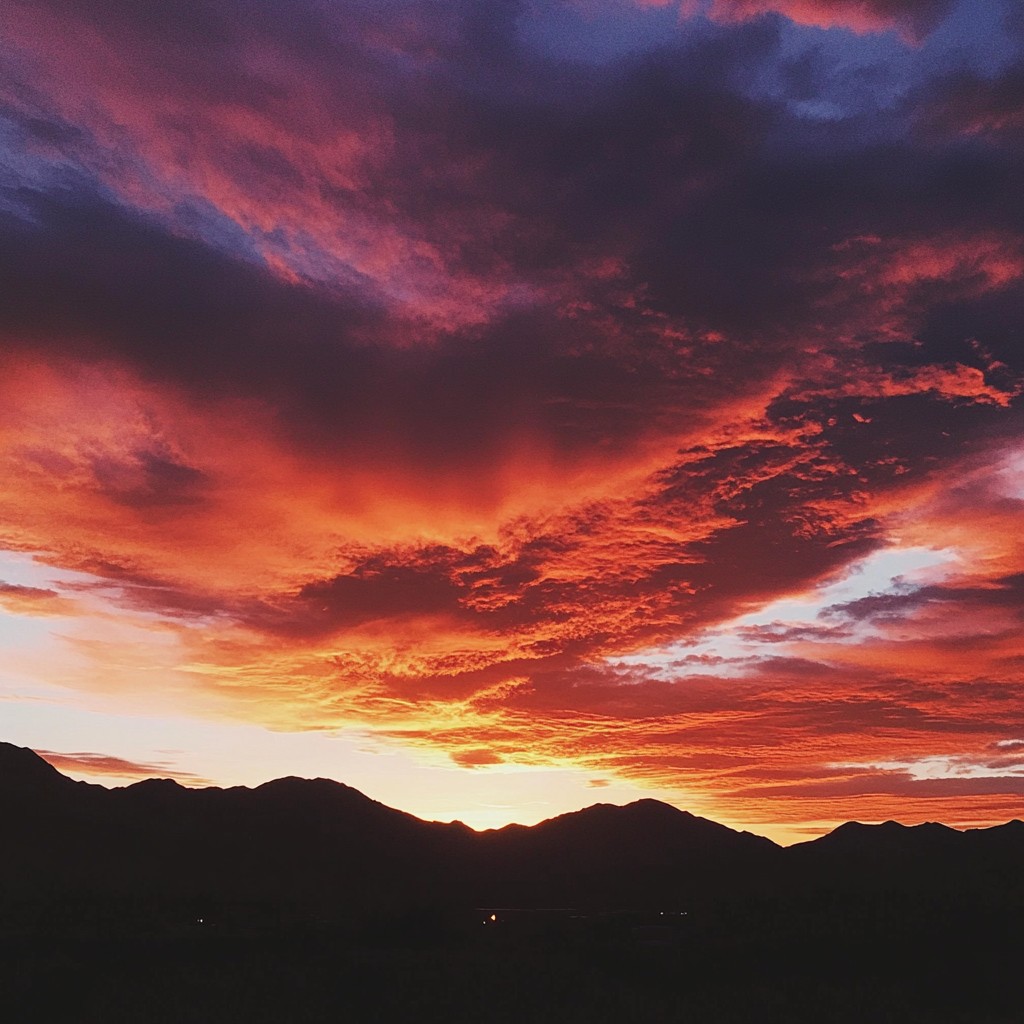 Free Fiery Mountain Sunset Image - Sunset, Mountains, Sky | Download at ...