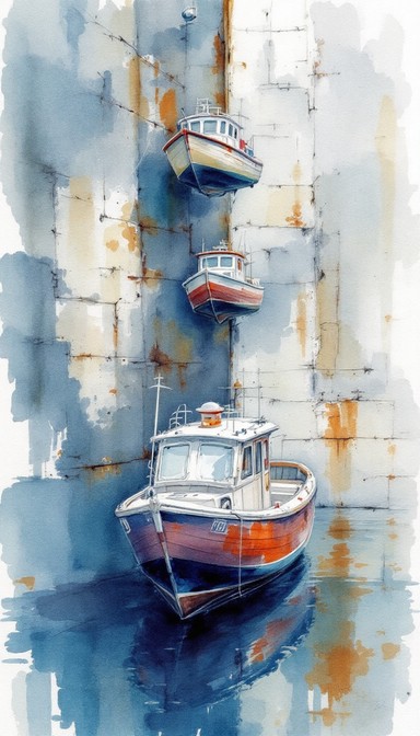 Boat Visual Free Vertical Harbor Boats Image - Watercolor, Boats, Harbor | Download ...