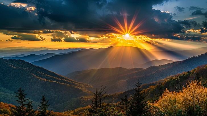 Sharp Sunset Free Mountain Sunset Glow Image - Sunset, Mountains, Nature | Download ...