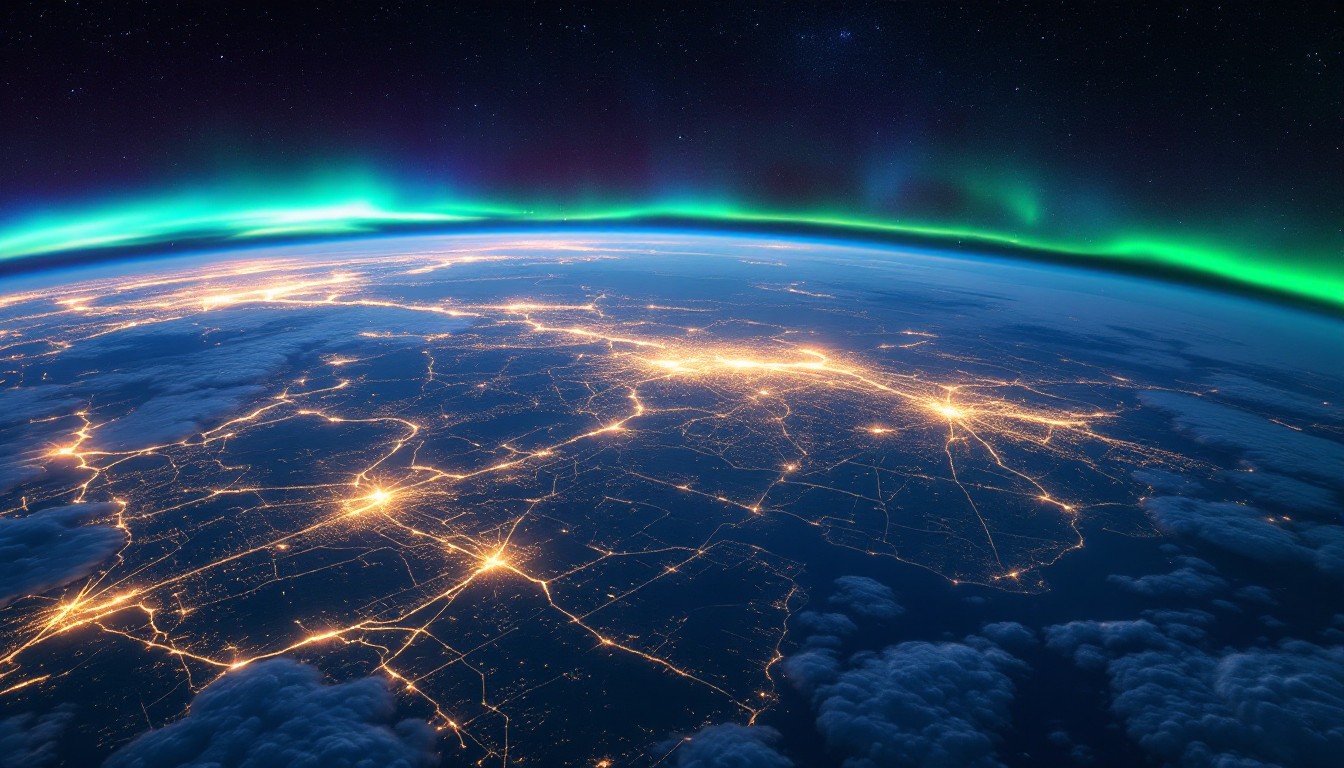 Free Earth's Glowing Network Image - Aurora, Earth, Space | Download at ...