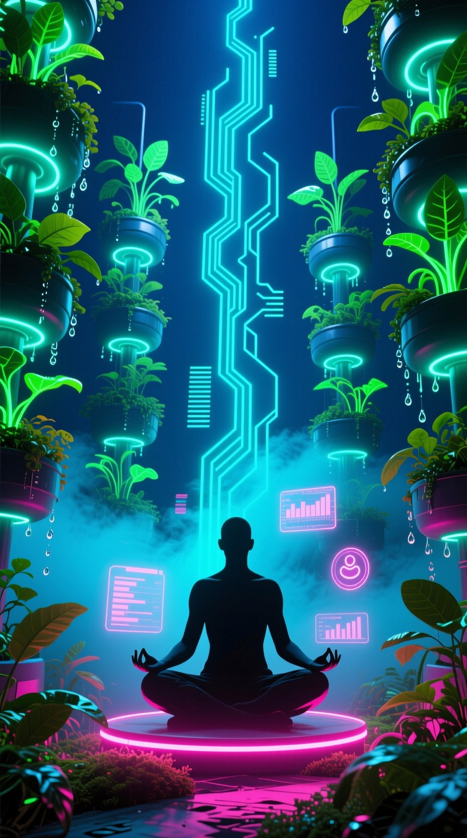Free Digital Zen Garden Photo - Cyberpunk, Meditation, Futuristic ...