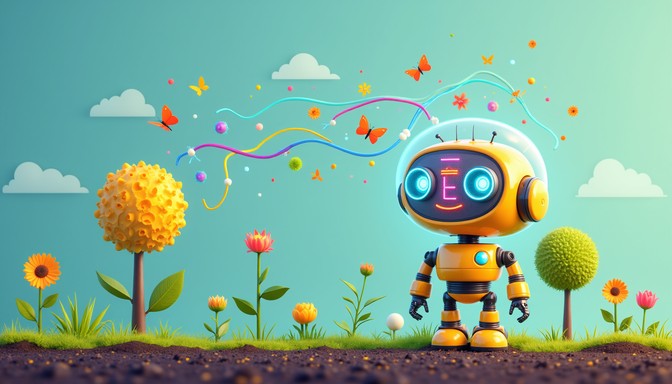 Free Whimsical Robot Meadow Image - Robot, Garden, Whimsical | Download ...