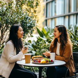 Free Lunchtime Friends Chatting Image - Friends, Lunch, Conversation ...