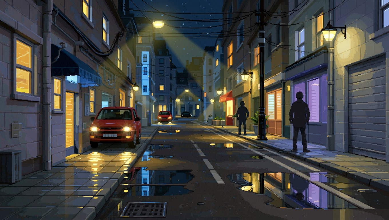 Free Rainy Night Silhouette Image - Noir, Night, Alley | Download at ...