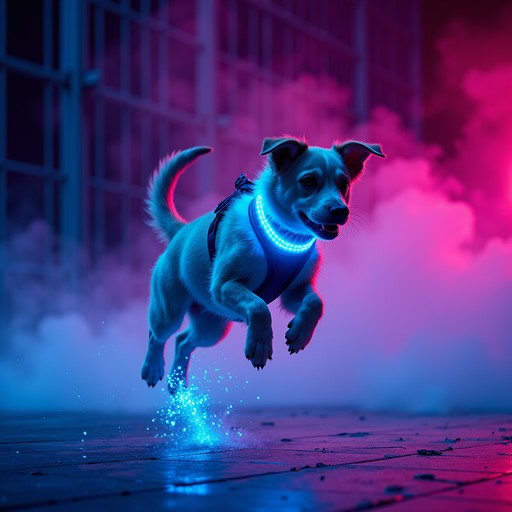 Neon Ride Dog Free Electric Canine Leap Image - Dog, Cyberpunk, Neon | Download at ...
