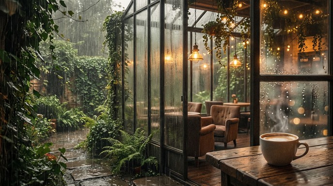 Free Rainy Cafe Vibes Image - Rainy, Cafe, Cozy | Download at StockCake