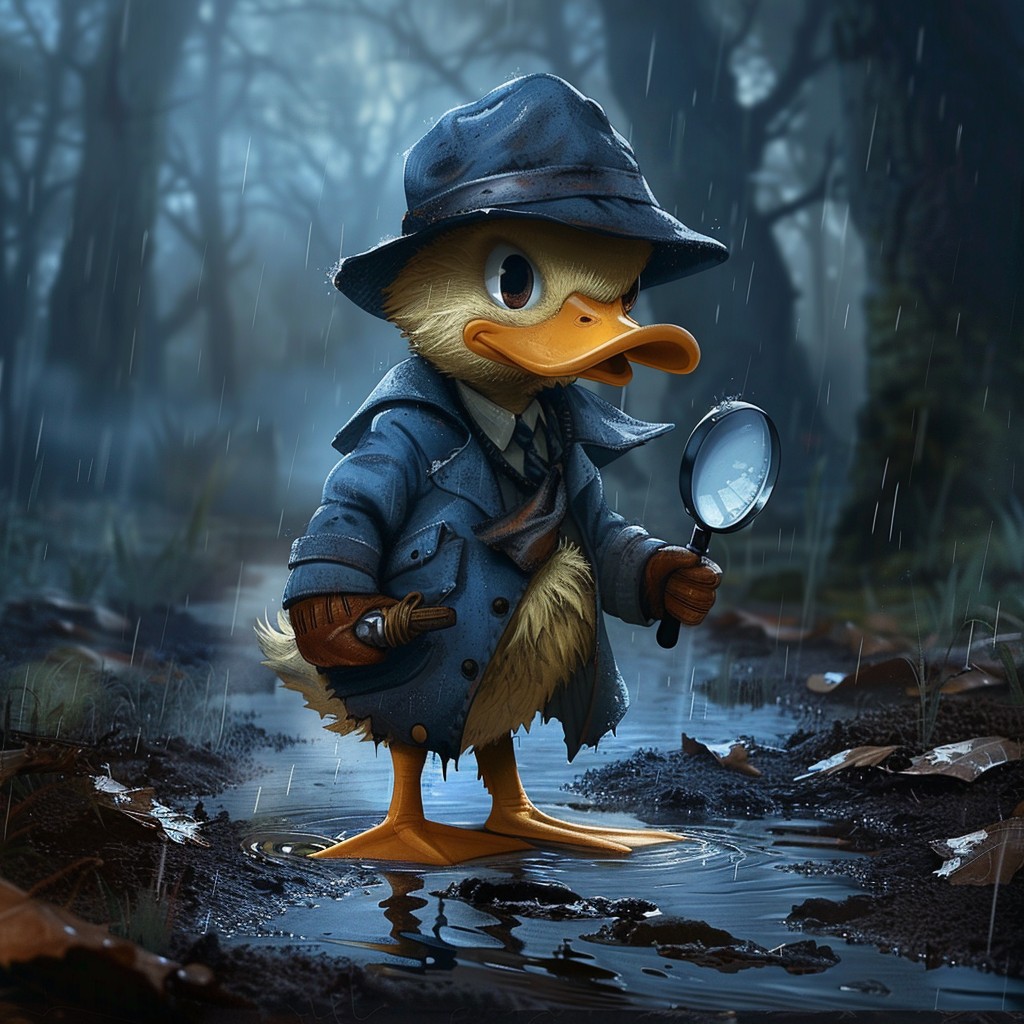 Free Detective Duck Investigates Image - Detective, Duck, Rain ...