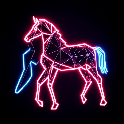 Free Neon Horse Glows Image - Neon, Horse, Geometric | Download at ...
