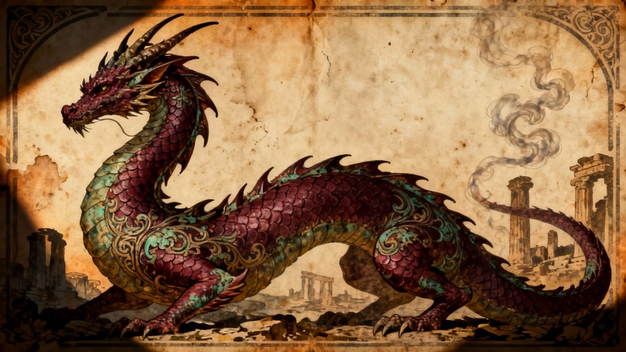 Dragagon Free Victorian Dragon Illustration Image - Dragon, Serpent, Scales ...